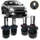 Kit Lâmpada Led Farol Alto Baixo H4 e Milha H16 6000k Citroen Basalt