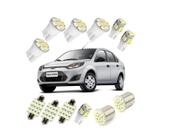 Kit Lampada Led Ford Fiesta Luz Pingo Teto Placa Ré