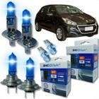 Kit lâmpada shocklight super branca farol alto baixo e lanterna h1 h7 t10 duplo foco 55w 12v 8500k