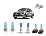 Kit Lampada Super Branca Farol + Led Voyage G6 Foco Duplo