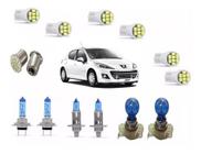 Kit Lampada Super Branca Farol/milha Leds Peugeot 207 8500k