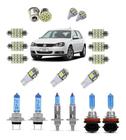 Kit Lampada Super Brancas + Led Golf 2011 2013 Farol + Milha