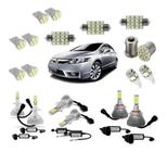 Kit Lampada Super Led Farol Alto Baixo Milha + Led New Civic