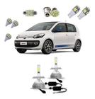 Kit Lampada Super Led Up H4 Vw Farol Alto Baixo + Leds Top