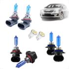 Kit Lâmpadas Halógena Super Branca Farol Baixo HB4 Alto HB3 e Milha H11 para Corolla 2008 2009 2010 2011 2012 2013