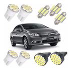 Kit lampadas led civic 2012 2013 pingo placa teto ré