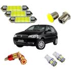 Kit Lâmpadas Led Cob Para Fiat Palio 2007 à 2014 Pingão T10 Torpedo 41mm Luz Super Branca Placa Teto Ré