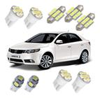 Kit Lâmpadas Led Kia Cerato Luz Placa Teto Ré Farolete