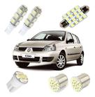 Kit lampadas led renault clio luz pingo teto placa ré