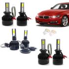 Kit Lâmpadas Led Tech One 8000k Azulado Farol Alto Baixo e Milha BMW 320i 2010 2011 2012 2013