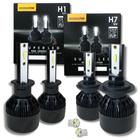 Kit Lâmpadas Super Led Farol Baixo Alto 8000k 12v H7 H1 T10