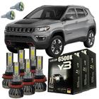 Kit Lâmpadas Super Led Y3 Jeep Compass 2008 Em Diante + T10 - LUXLED