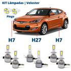 Kit Lâmpadas Veloster 2011 2012 2013 Super Led C6 6000k 7200 Lumens Branca