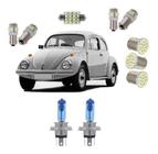 Kit Lampadas Vw Fusca 1974 A 1994 Super Branca H4 + Kit Led