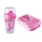 Kit lanche infantil sanduicheira mini shakeira minnie rosa plasutil