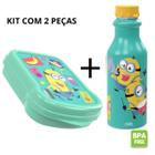 Kit Lancheira Escolar 2 Peças Batman / Homem Aranha/ Frozen Sanduicheira e Garrafa Retro Plasutil Infantil