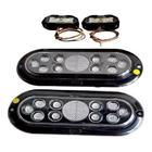 Kit Lanterna De Led Carretinha Com Duas Luz De Placa Cristal