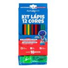 Kit lápis de COR 12 cores com apontador e borracha