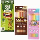 Kit Lápis De Cor 12 Cores LeoLeo 12 Tons de Pele 10 Tons Pastéis Multicolor Linha FaberCastell