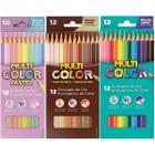 Kit lápis de cor 12 cores + tons de pele com 12 cores + tons pasteis com 10 cores Multi Color