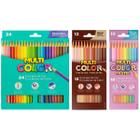 Kit lápis de cor 24 cores + 12 cores tons de pele + 10 cores pastel Multicolor