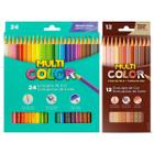 Kit lápis de cor 24 cores + 12 cores tons de pele Multicolor - Muticolor