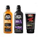 Kit lava carro moto shampoo pretinho silicone automotivo