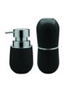 Kit Lavabo 2 Peças Saboneteira 400 ML e Porta Escovas Preto