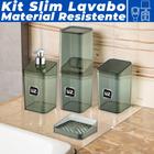 Kit Lavabo 4 Peças Banheiro Lavabo Translúcido Luxo Slim