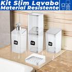 Kit Lavabo 4 Peças Banheiro Lavabo Translúcido Luxo Slim