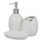 Kit Lavabo Banheiro 3 Peças Saboneteira Líquida Escova 933 - PGB