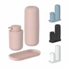 kit lavabo banheiro Dispenser Sabonete Liquido porta escova e bandeja premium