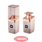 Kit Lavabo Porta Escova e Dispenser Rose Gold Luxo Pia UZ