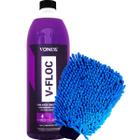 Kit Lavagem Automotiva Shampoo Automotivo Lava Autos Neutro V-Floc Vonixx + Luva de Microfibra para Carro Moto Caminhão