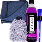 Kit Lavagem Automotiva Shampoo Neutro V-Floc 500ml Toalha Secagem Luva Tentaculos Pincel Vonixx