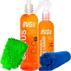 Kit Lavagem Carro Shampoo Citrus Cera Carnauba Evox