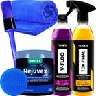 Kit Lavagem e Detalhamento Shampoo V-Floc Revitalizador Rejuvex Cera Carnaúba Tok Final Pincel Externo Vonixx