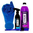 Kit Lavagem Moto Carro Shampoo V-floc Cera Pincel Vonixx