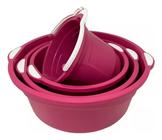 Kit Lavanderia 3 Bacias + 1 Balde Grande Reforçada Multiuso