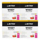 Kit Lavitan Whey Protein Sabor Morango 4 Caixas De 900g Cada