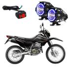 Kit Led Farol Milha Moto Honda XR 250 2001 2002 2003 2004 2005 2006 2007 2008 Angel Eye Azul U7 - LedAA