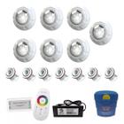 Kit Led Piscina 112m² - 7 Led 9w, Módulo Rgb + Dispositivos - Zizi Piscinas