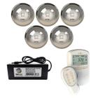 Kit Led Piscina 120m² 9w Inox + Controlador Digital + Fonte - Zizi Piscinas