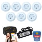 Kit Led Piscina 168m² - 7 Leds 9w, 1 Smartlux + Fonte - 40 Graus de Sol