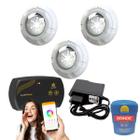 Kit Led Piscina 24m² - 3 Leds 4w, Smartlux + Fonte