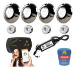 Kit Led Piscina 50mm 64m² 4 Leds 9w Inox, Smart Lux, Fonte - Zizi Piscinas