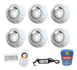 Kit Led Piscina 96m² - 6 Leds 9w, 1 Módulo Rgb + Fonte - LuxPool