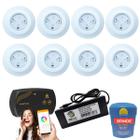 Kit Led Piscina 96m² - 8 Leds 9w, 1 Smartlux + Fonte - 40 Graus de Sol