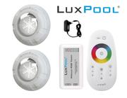 Kit Led Piscina Com Controle + 2 Leds Rgb 9W + Fonte 12V - LuxPool