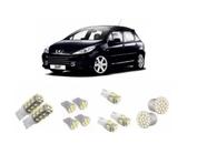 Kit Led Super Branca Lanterna Teto Placa Re Peugeot 307